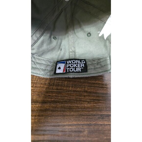 Big Nuts Texas Hold Em Adjustable Baseball Cap WPT Logo Olive Green Cotton Hat - Picture 10 of 11